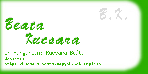beata kucsara business card